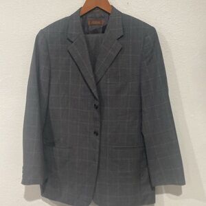 Tasso Ella Men’s Suit patterned in gray 42R Sale now 100% wool Fine  Quality